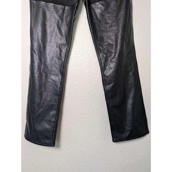 Abercrombie Faux Leather Denim Black Curve Love 90s Straight Jeans Women 25 - Picture 6 of 14